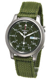 Seiko Men's SNK805 Seiko 5 Automatic Stainless Steel Watch with Green Canvas