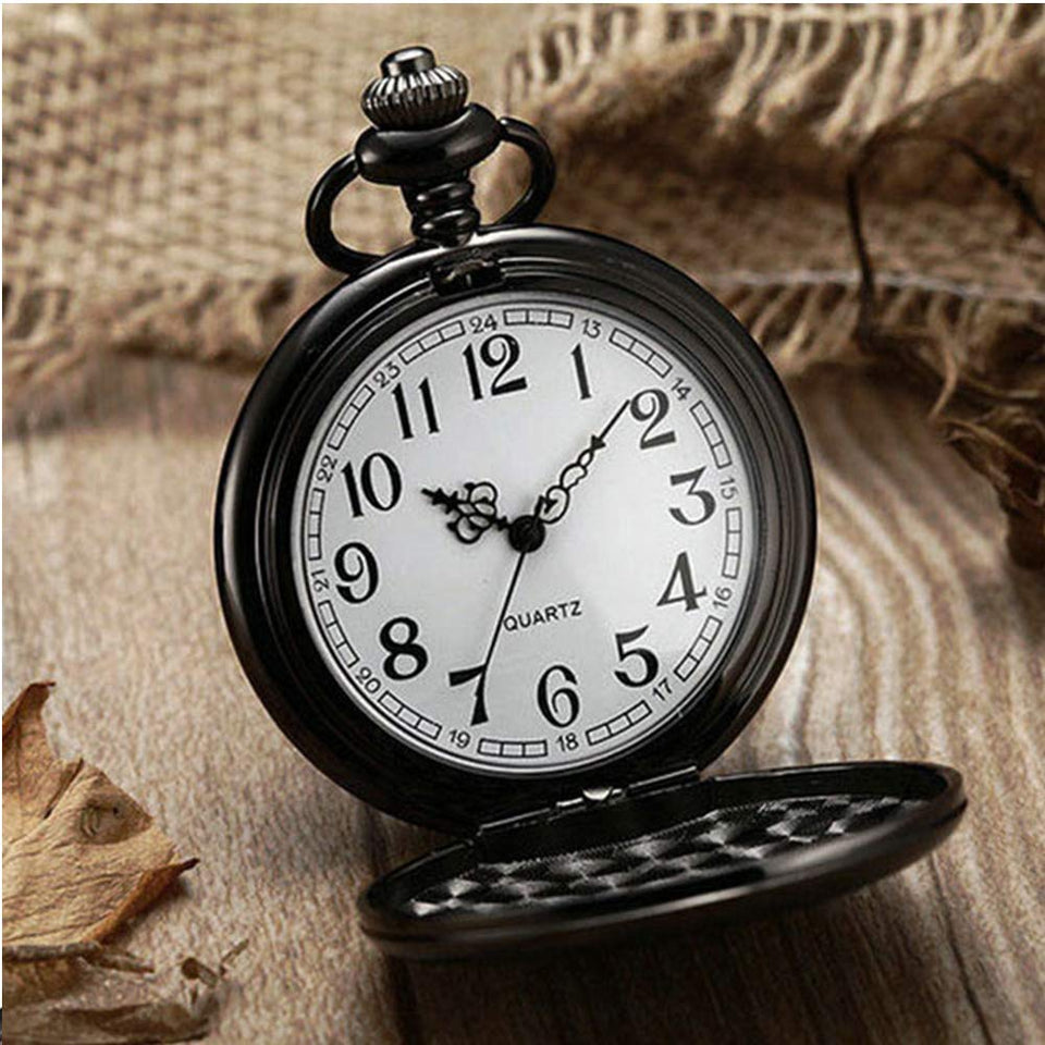 LYMFHCH Classic Smooth and Spider Web Hollow Vintage Quartz Pocket Watch, Arabic Numerals Scale Mens Womens Watch with Chain Xmas Fathers Day Gift