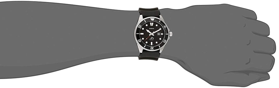 Casio Men's Black Analog Anti Reverse Bezel Watch