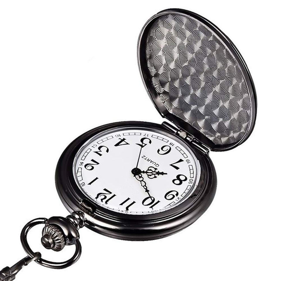 LYMFHCH Classic Smooth and Spider Web Hollow Vintage Quartz Pocket Watch, Arabic Numerals Scale Mens Womens Watch with Chain Xmas Fathers Day Gift