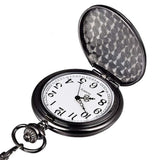 LYMFHCH Classic Smooth and Spider Web Hollow Vintage Quartz Pocket Watch, Arabic Numerals Scale Mens Womens Watch with Chain Xmas Fathers Day Gift