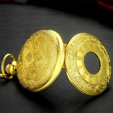 LYMFHCH Vintage Roman Numerals Quartz Pocket Watch, Men Womens Watch with Chain As Xmas Fathers Day Gift
