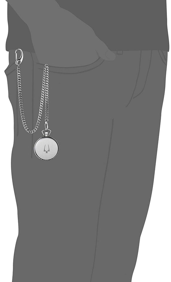 Bulova Men's Stainless Steel Analog-Quartz Pocket Watch (Model: 96B270)