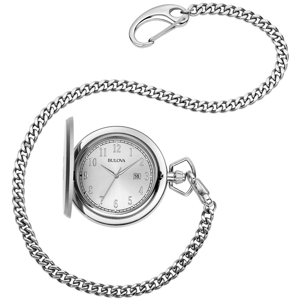 Bulova Men's Stainless Steel Analog-Quartz Pocket Watch (Model: 96B270)