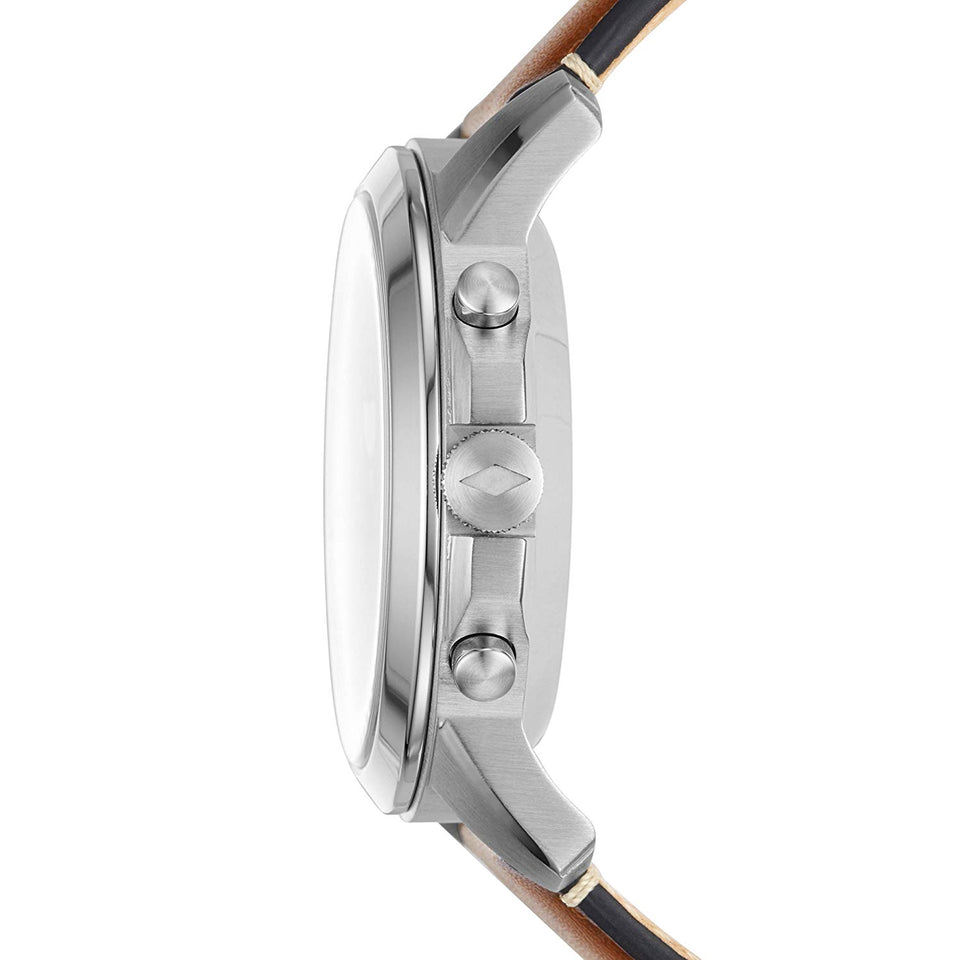 Fossil Men's Grant Stainless Steel and Leather Hybrid Smartwatch