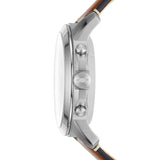 Fossil Men's Grant Stainless Steel and Leather Hybrid Smartwatch