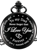 Dad Gift from Daughter to Father Engraved Pocket Watch - No Matter How Much Time Passes, I Will Always Be Your Little Girl (Black)