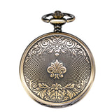 Treeweto Antique Brone Dragon Mechanical Skeleton Pocket Watch with Chain