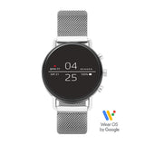 Skagen Connected Falster 2 Stainless Steel Magnetic Mesh Touchscreen Smartwatch with Heart Rate, GPS, NFC, and Smartphone Notifications