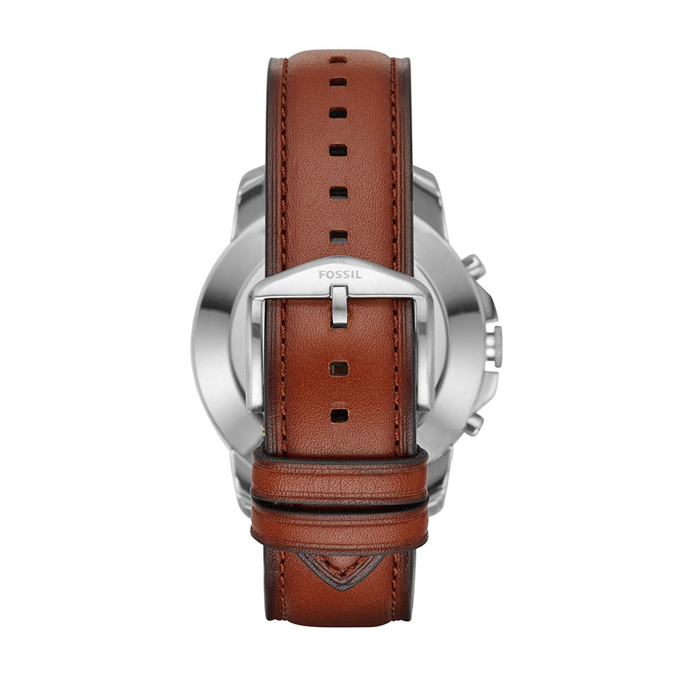 Fossil Men's Grant Stainless Steel and Leather Hybrid Smartwatch