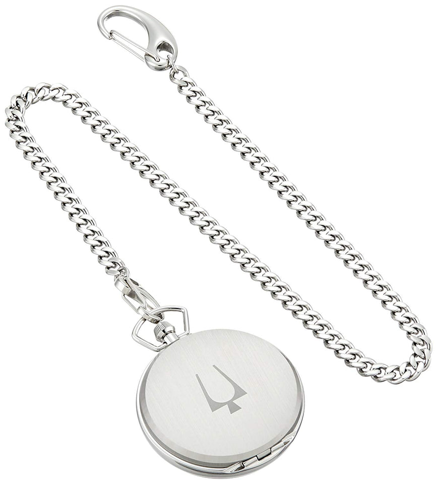 Bulova Men's Stainless Steel Analog-Quartz Pocket Watch (Model: 96B270)