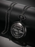 Dad Gift from Daughter to Father Engraved Pocket Watch - No Matter How Much Time Passes, I Will Always Be Your Little Girl (Black)