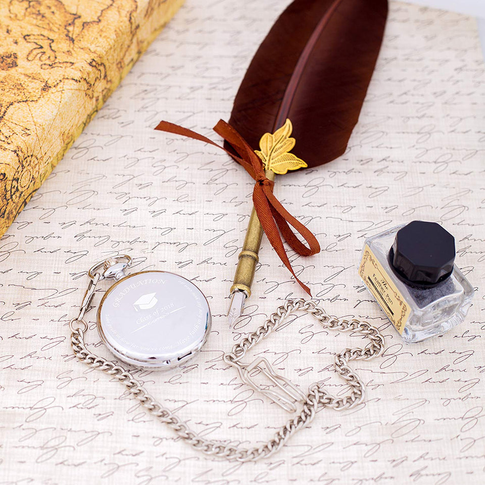 Graduation Gifts for Him - Pocket Watch - Engraved ‘Class of 2019’ – Perfect College / High School Graduation Gift or Present for Son | Him in 2019