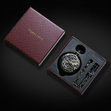 Treeweto Antique Brone Dragon Mechanical Skeleton Pocket Watch with Chain