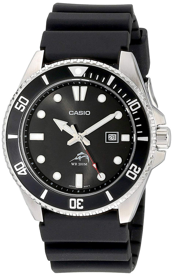 Casio Men's Black Analog Anti Reverse Bezel Watch